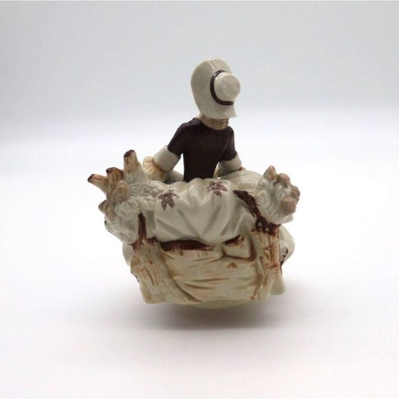 Vintage Porcelain Girl, Rotating Music Box, Little Bo Peep, Wind Up, Figurine, 1 - Picture 4 of 8